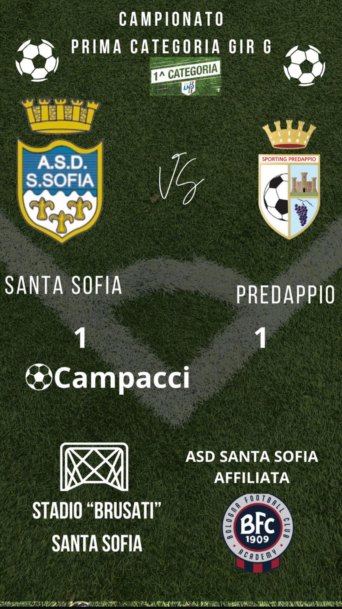 1SQ: S. Sofia-Predappio 1-1