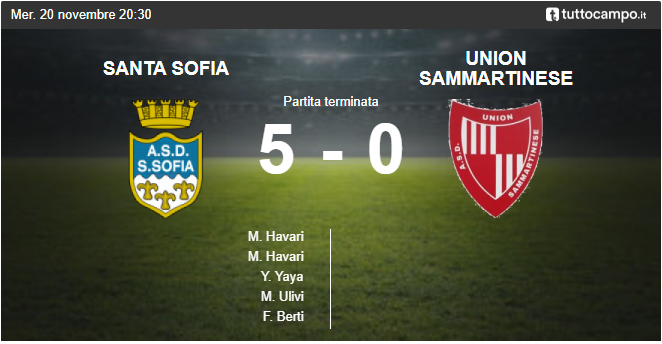 JUN: Santa Sofia-Sammartinese 5-0